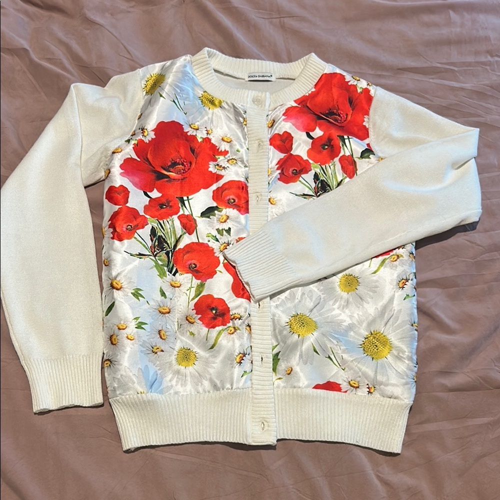 DOLCE & GABBANA. Floral Kids Jacket - Red and White